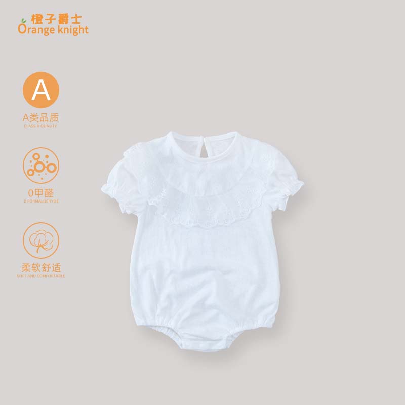 小月龄婴儿夏季满月百天周岁衣服女宝宝韩版甜美公主三角包屁衣薄