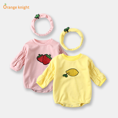 可爱纯棉外出连体衣哈衣婴儿衣服