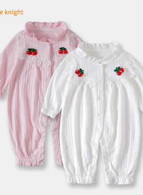 满月婴儿衣服公主百日宴超洋气网红连体衣初生女宝宝春秋周岁礼服