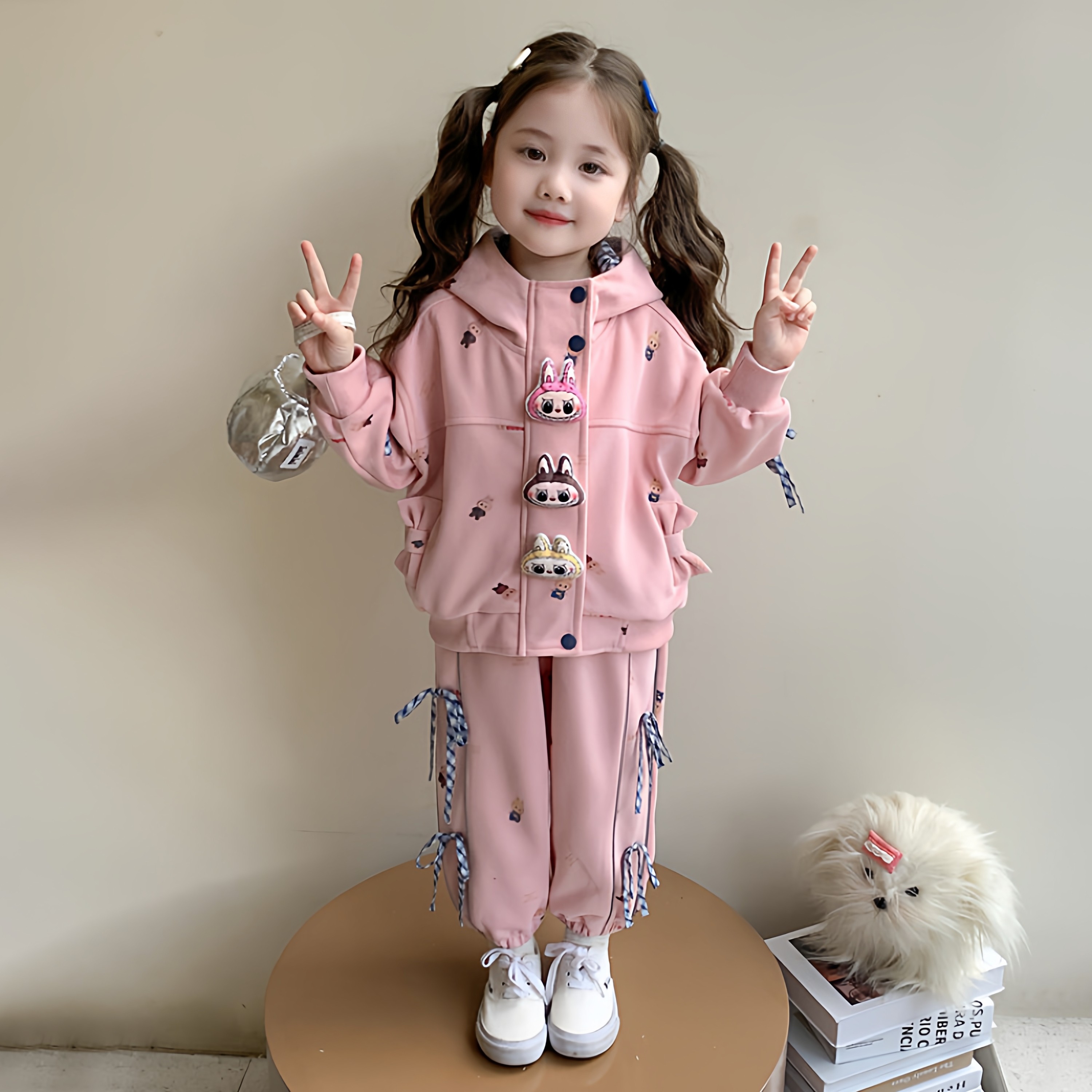 凯之璇女小童儿童卡通洋气炸街套装2026年早春女孩时尚时髦2件套,童装/婴儿装/亲子装,套装,淘宝优惠券,粉丝福利购,淘宝优惠卷