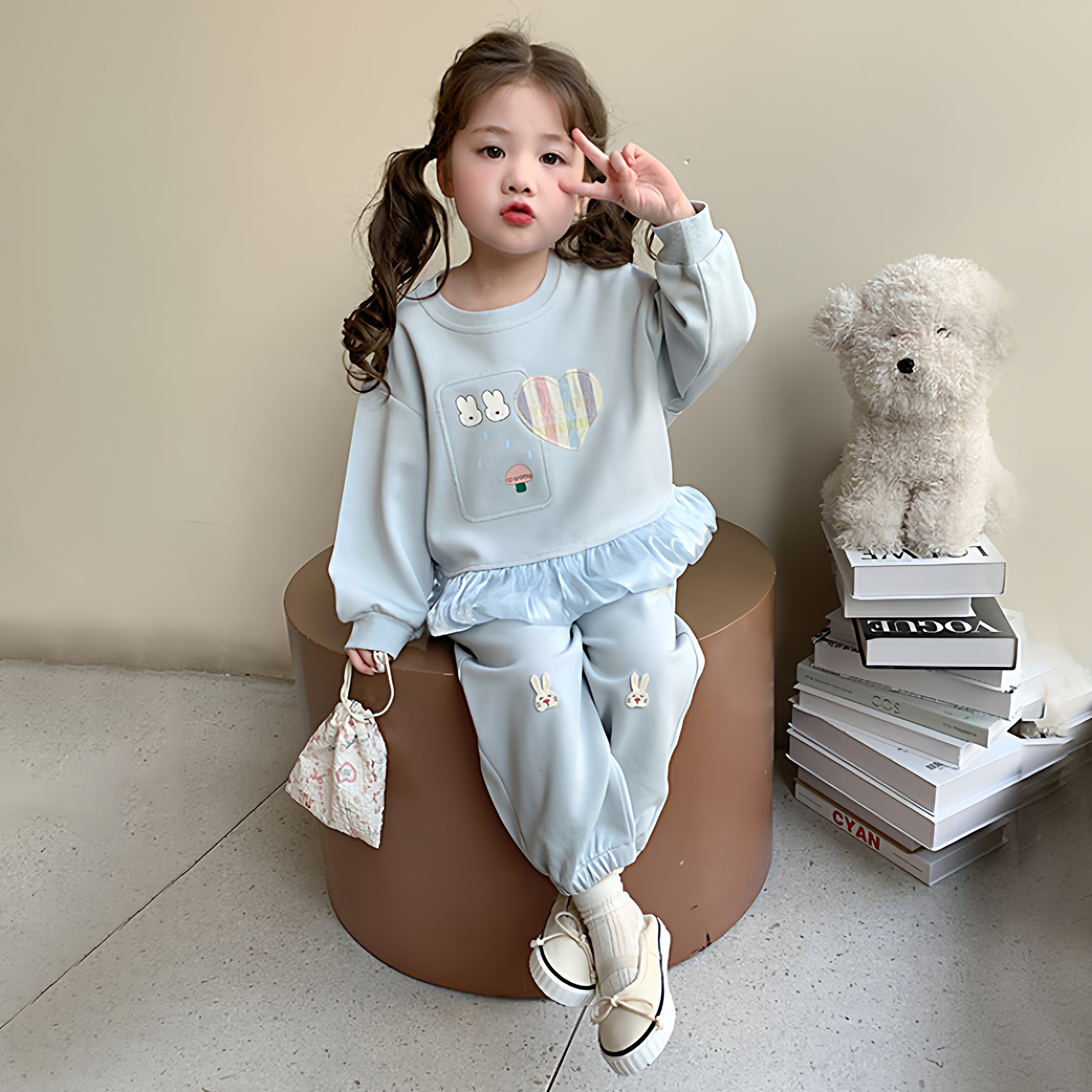 女童春季卫衣套装2026年春季新款设计感儿童高级洋气时髦长袖长裤