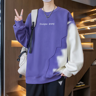 新款潮牌卫衣男生春秋学生帅气长袖衣服圆领休闲上衣青少年打底