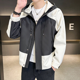 新款连帽撞色夹克拉链外套JK3026-P90，男装夹克，星座304B