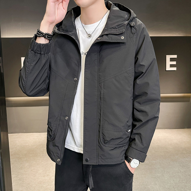 新款男士连帽夹克拉链外套JK3021-P85,男装夹克,星座304B
