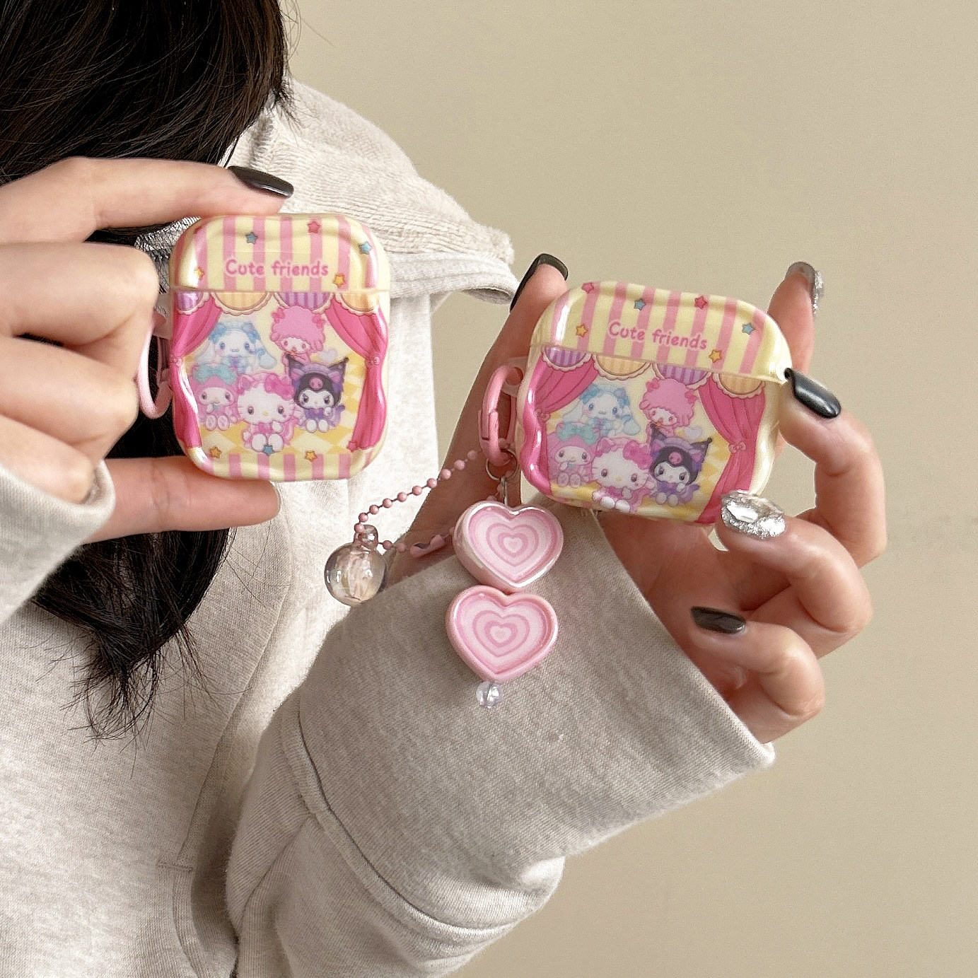 卡通可爱三丽鸥家族适用苹果耳机保护套airpods4无线蓝牙耳机