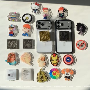 ins韩系卡通图案创意适用magsafe磁吸支架气囊可伸缩桌面磁力吸附