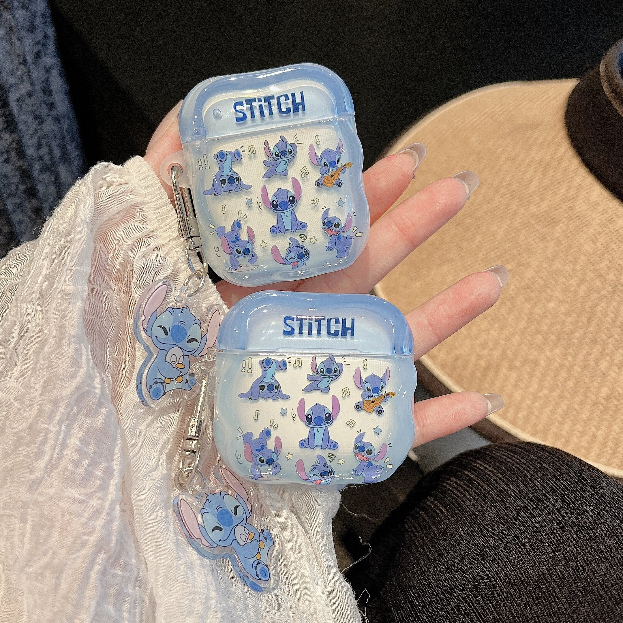 可爱卡通史迪仔适用苹果耳机保护套airpods4无线蓝牙耳机壳三