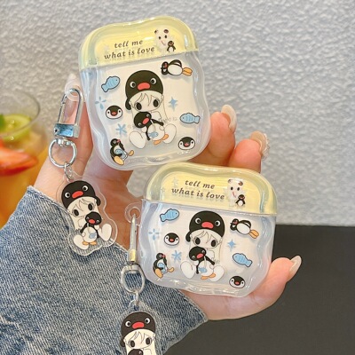 ins日韩风企鹅女孩airpods5保护套airpod4适用苹果pro3耳机壳二代无线蓝牙第三代aipods2代airpodpro四代五代