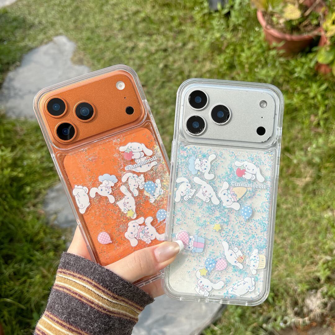 日系可爱卡通气球小白狗流沙适用iphone17promax手机壳苹果16新款15创意14pro女款13透明15pro软边防摔保护套