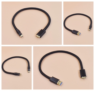 纯银USB A转MicroB3.0公对公 typec数据连接线carplay手机电脑双头Type C线HIFI音频线移动硬盘数据线usb3.0