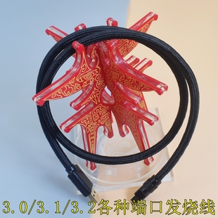 Type 纯银发烧sata线3.2电脑高速SATA3数据线sata3.0机械 USBA转USBC 3.1 C音频线ctc 固态硬盘数据线gen2