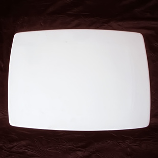 36*28cm长方纯平盘 西餐平板 糕点蛋糕盘 唐山纯白骨瓷