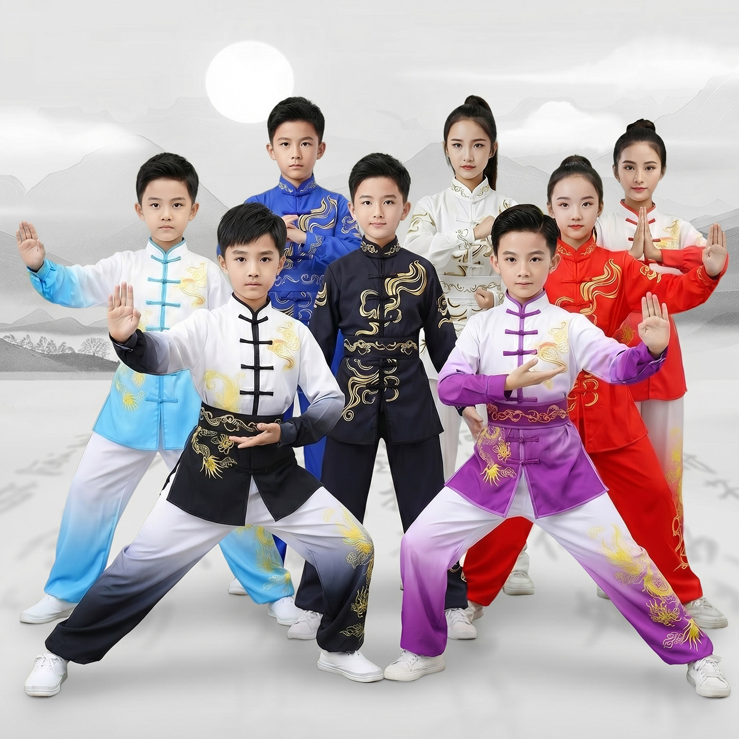 儿童武术服中国风太极拳练功服校