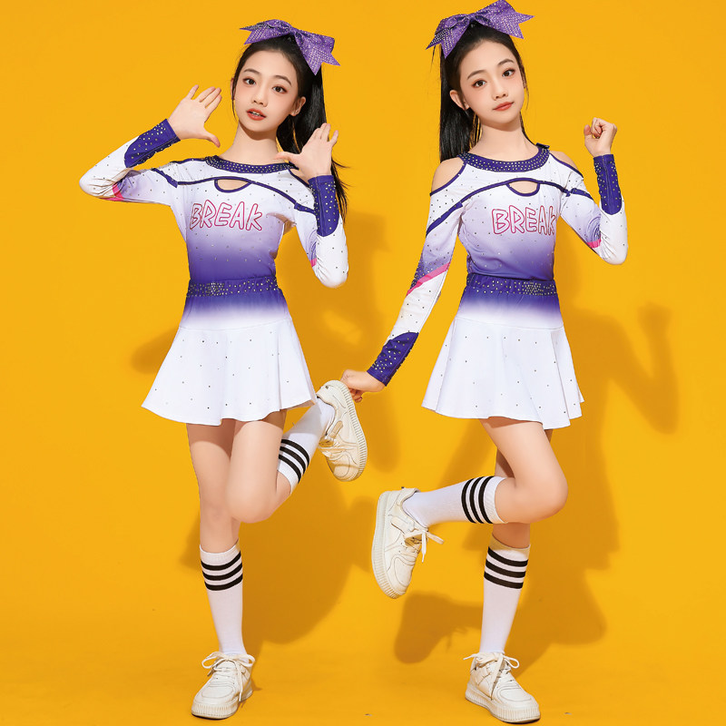 儿童啦啦操演出服长袖新款