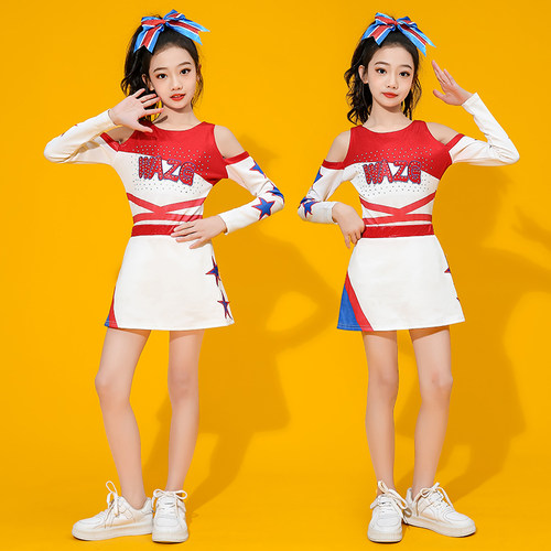 儿童啦啦操演出服拉拉队表演服女舞蹈服运动会健美操竞技比赛服装
