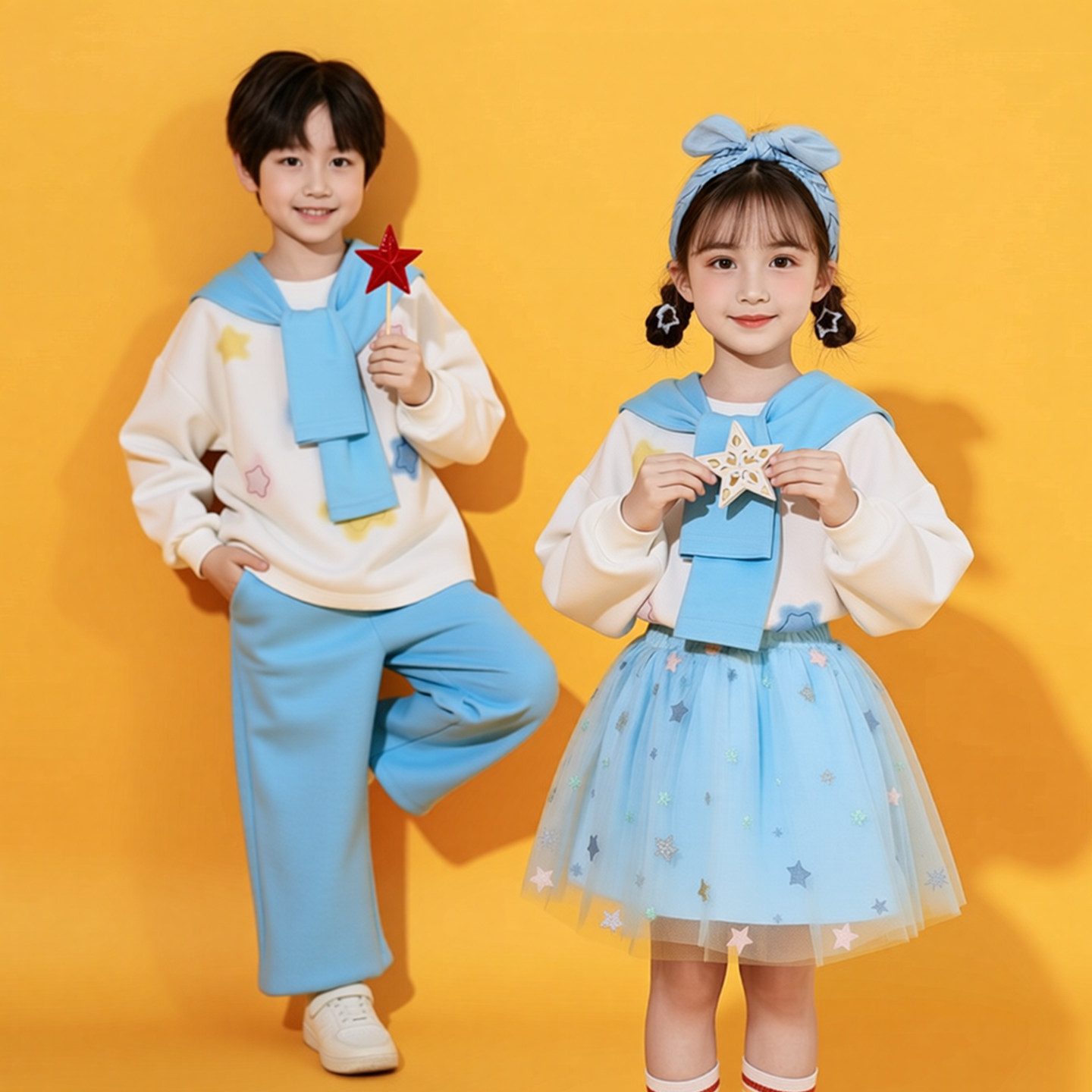 儿童啦啦队演出服小学生运动会