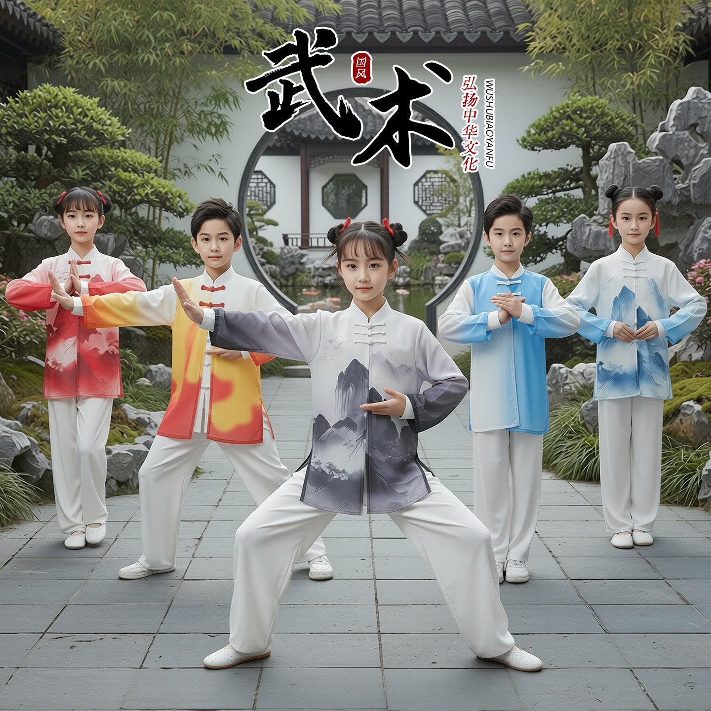 儿童武术练功服少儿太极拳表演服