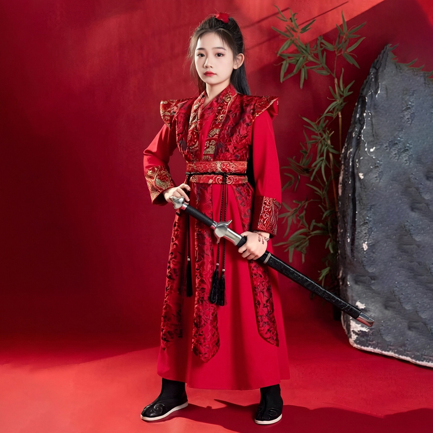 儿童汉服女童花木兰cos服装仙侠