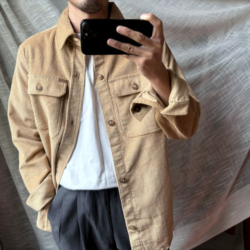 加厚！！109美金 男女秋冬厚款宽松纯棉色条绒灯芯绒夹克衬衫外套