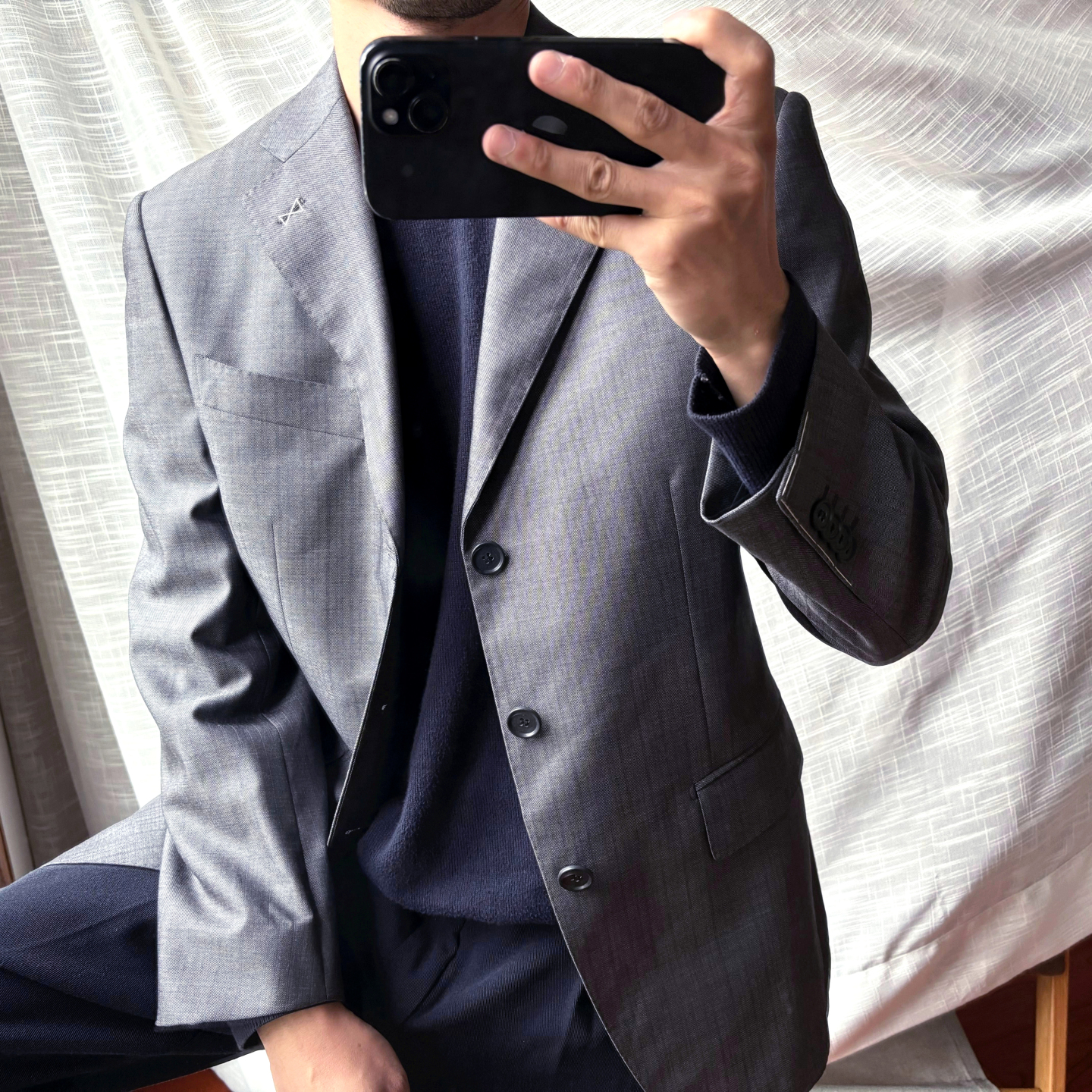 复古系列！羊毛+桑蚕丝 男式人字纹经典春秋百搭休闲西服西装外套