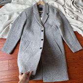 优雅气质系 休闲外套 风衣男女秋冬季 高端羊毛呢大衣 宽松中长款