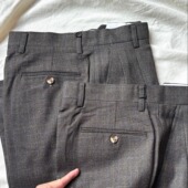 复古系列 纯羊毛春秋中高腰男女式 宽松休闲裤 一丢丢经典 西裤