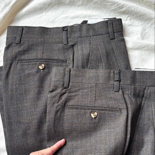一丢丢经典！复古系列！！纯羊毛春秋中高腰男女式宽松休闲裤西裤