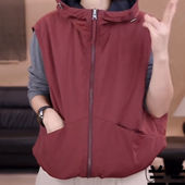 宽松大版 欧货连帽轻薄夹棉马甲女2023年秋冬季 新款 显瘦保暖背心潮