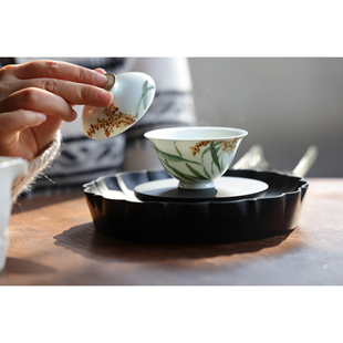 未闲定制 墨非手绘  85cc 手工制作 包银圈 稻花 杏花 兰花