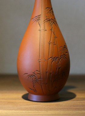 日本常滑烧朱泥一物一拍胆瓶