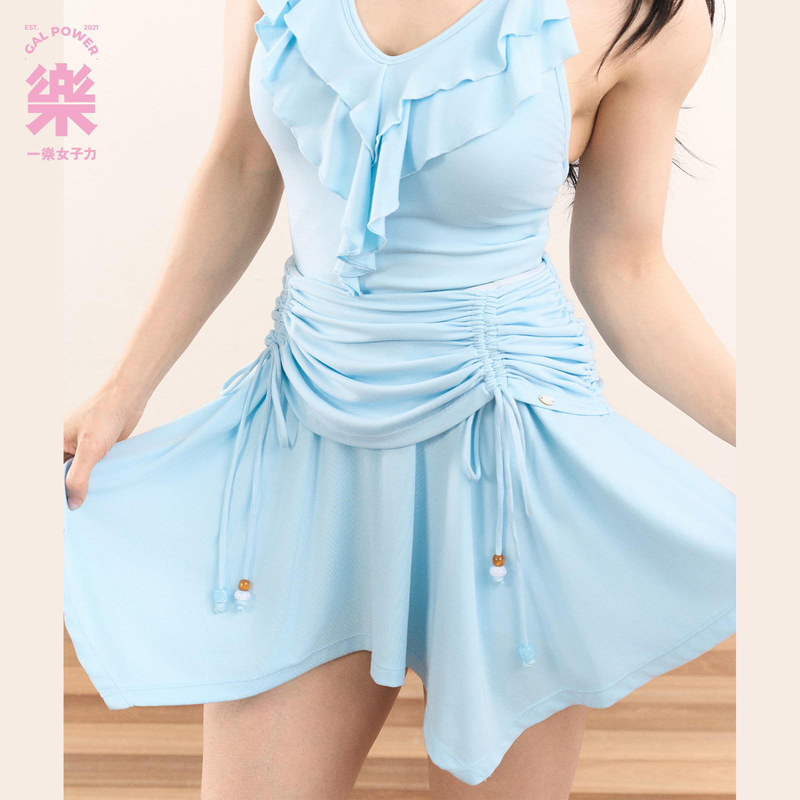 花瓣摆&middot;不规则褶皱防走光裙裤 垂感A字显腿长 甜妹运动日常两穿