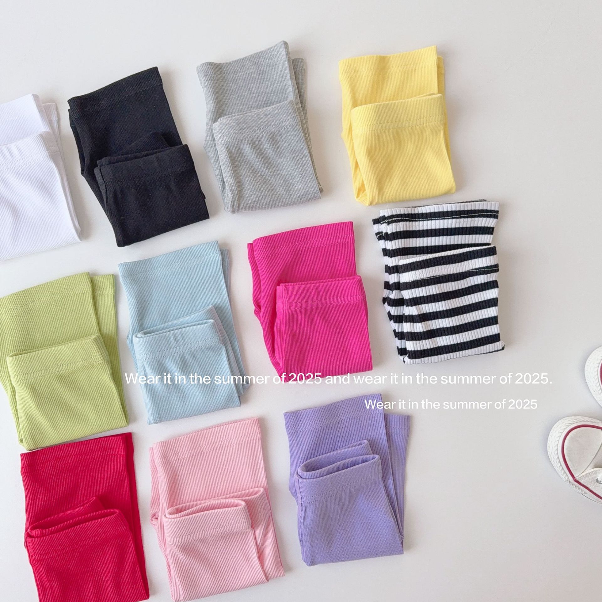 2025新款女童瑜伽打底裤女孩超大弹力芭比鲨鱼裤夏季纯色五分