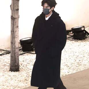 原版骄阳似我宋威龙林屿森同款毛呢大衣秋冬中长版外套男衣服潮