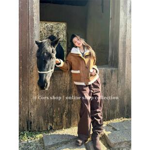 欧洲宋祖儿同款棕咖色皮毛一体版型好看厚外套过冬女士高级感2026