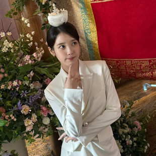 原版21世纪大君夫人成熙周iu李知恩同款早春漂亮设计感西装裙上衣