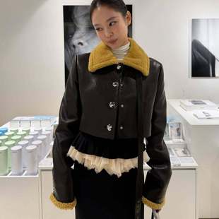 原版blackpink金智妮jennie同款皮衣外套翻领夹克上衣女衣服潮