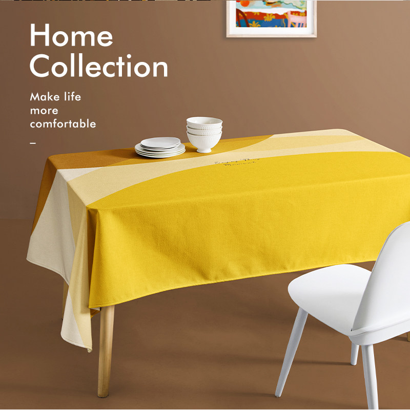 清新植物莫兰迪餐厅桌布防水棉麻台布ins餐桌布艺长方形茶几盖布