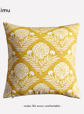 美式乡村复古抱枕客厅沙发靠垫法式黄色床头靠背民宿软装靠枕蒲团