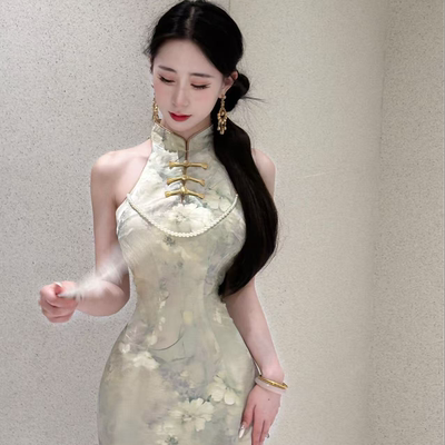 画报夫人原创自制新中式国风改良少女显瘦经典旗袍 圣女情