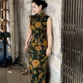 LHMknk1画报夫人原创自制金丝港工新中式 浮生若梦 国风清冷感旗袍