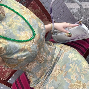 画报夫人原创自制金丝港工国风清冷感旗袍 一曲相思情