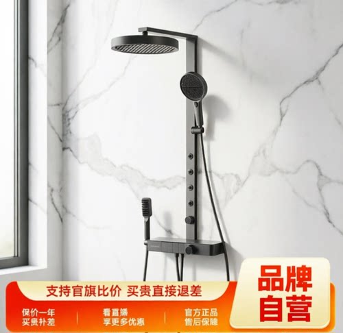 TCI全铜恒温淋浴花洒套装家用浴室增压淋浴器极简无顶喷壁挂式