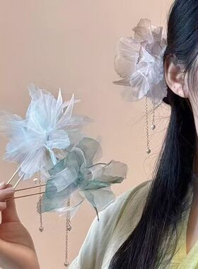 花朵流苏古风超仙多层甜美汉服