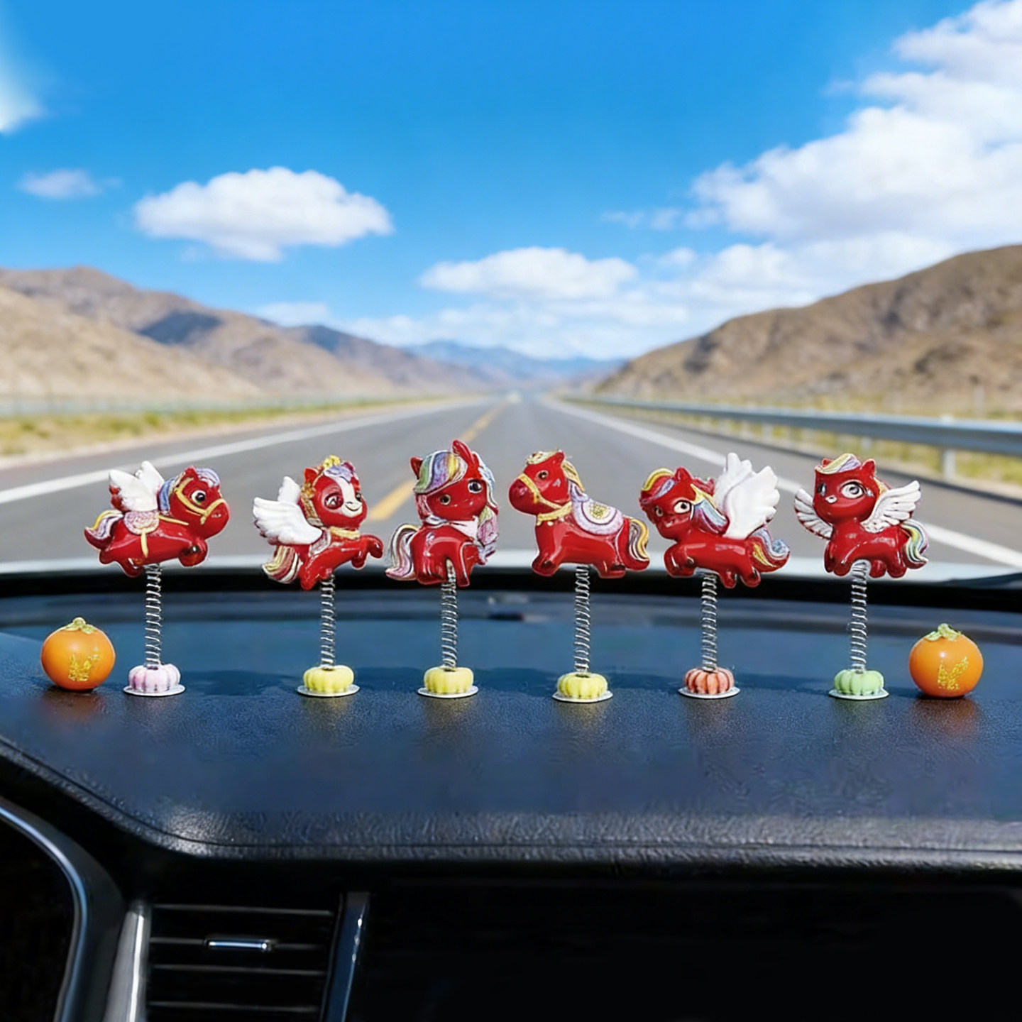2026年汽车摆件新款红飞马车载摆件可爱吉祥物汽车中控台装饰品,汽车用品/电子/清洗/改装,摆件,淘宝优惠券,粉丝福利购,淘宝优惠卷