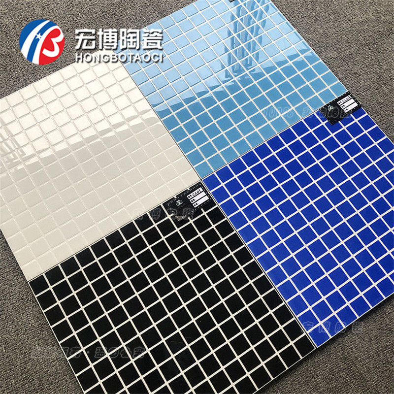 蓝色格子抛晶砖300*300仿抛晶砖