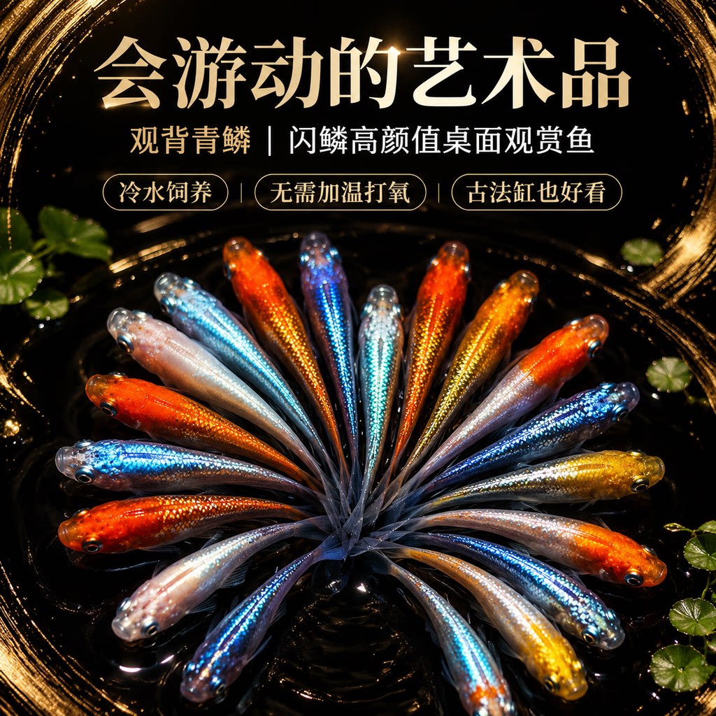 观背青鳉鱼苗精品好养观赏小鱼淡冷水鱼不打氧好养耐活古法生态缸