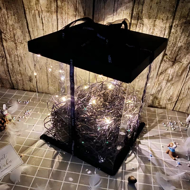 气球生日透明单层加高包装盒