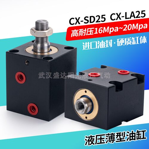 薄型液压缸CX-LA25CX-SD25立式卧式内牙外牙JOB方形夹具小型油缸