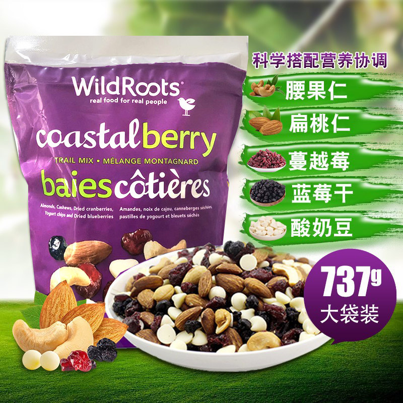 美国进口野根源wildroots混装坚果仁水果干腰果酸奶豆蔓越莓袋装