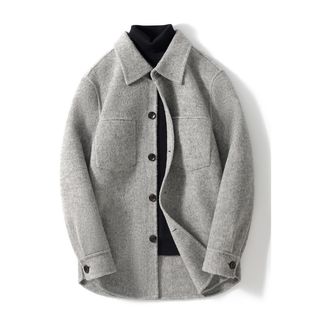 羊毛双面呢夹克男中长款 外套休闲高级感加厚羊绒呢子大衣 秋冬新款